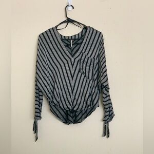 Free people black white stripes cropped top Size S